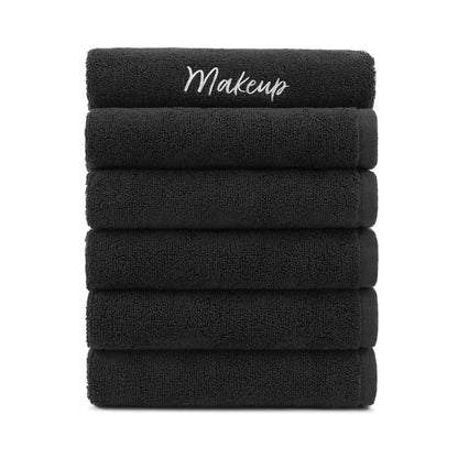 Host & Home Cotton Makeup Towel (11x17) Black (6/Pack) (P-HHMU-1117-BK)