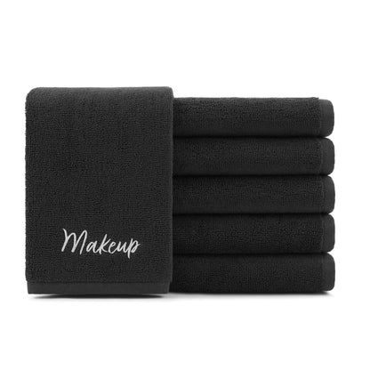 Host & Home Cotton Makeup Towel (13x13) Black (6/Pack) (P-HHMU-1313-BK)