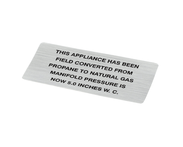 Hobart 00-421727-00016 Plate,Propane To Nat Gas (5.0) (HOB00-421727-00016)