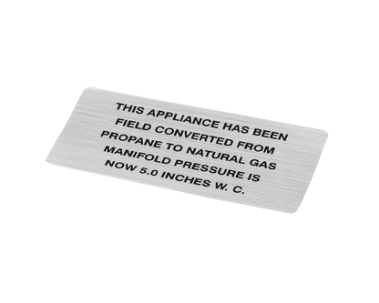 Hobart 00-421727-00016 Plate,Propane To Nat Gas (5.0) (HOB00-421727-00016)