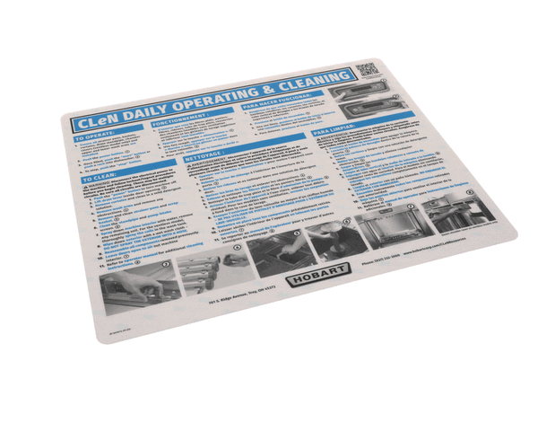 Hobart 0F-047613 Label, Operating Cleaning Istr (HOB0F-047613)