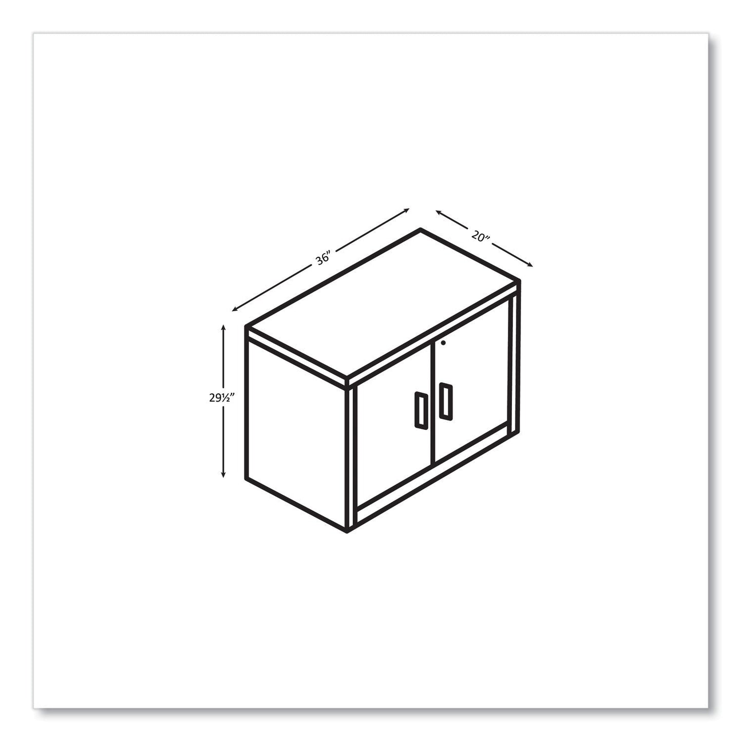 HON 10500 Series Storage Cabinet with Doors, Two Shelves, 36" x 20" x 29.5", Pinnacle (HON105291PINC)