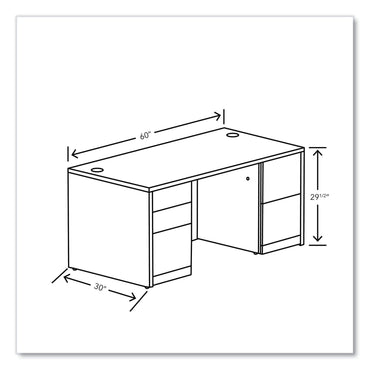 HON 10500 Series Double Pedestal Desk with Full Pedestals, 60" x 30" x 29.5", Pinnacle (HON105892PINC)