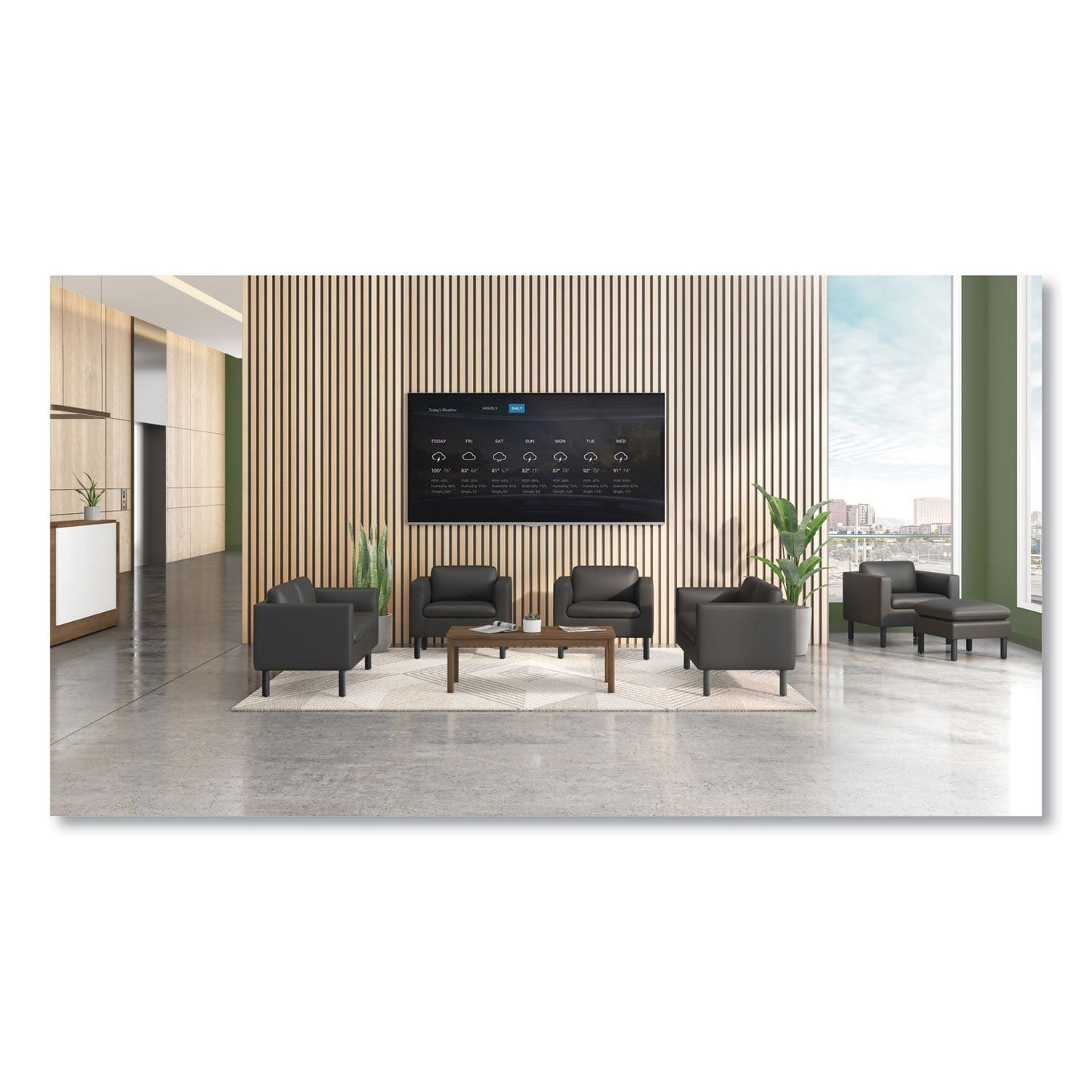 HON 80000 Series Laminate Occasional Coffee Table, Rectangular, 48w x 20d x 16h, Pinnacle (HON80191PINC)
