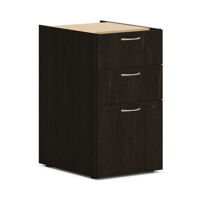HON Mod Single Pedestal Desk Bundle, 60" x 30" x 29", Java Oak (HONMOD015)