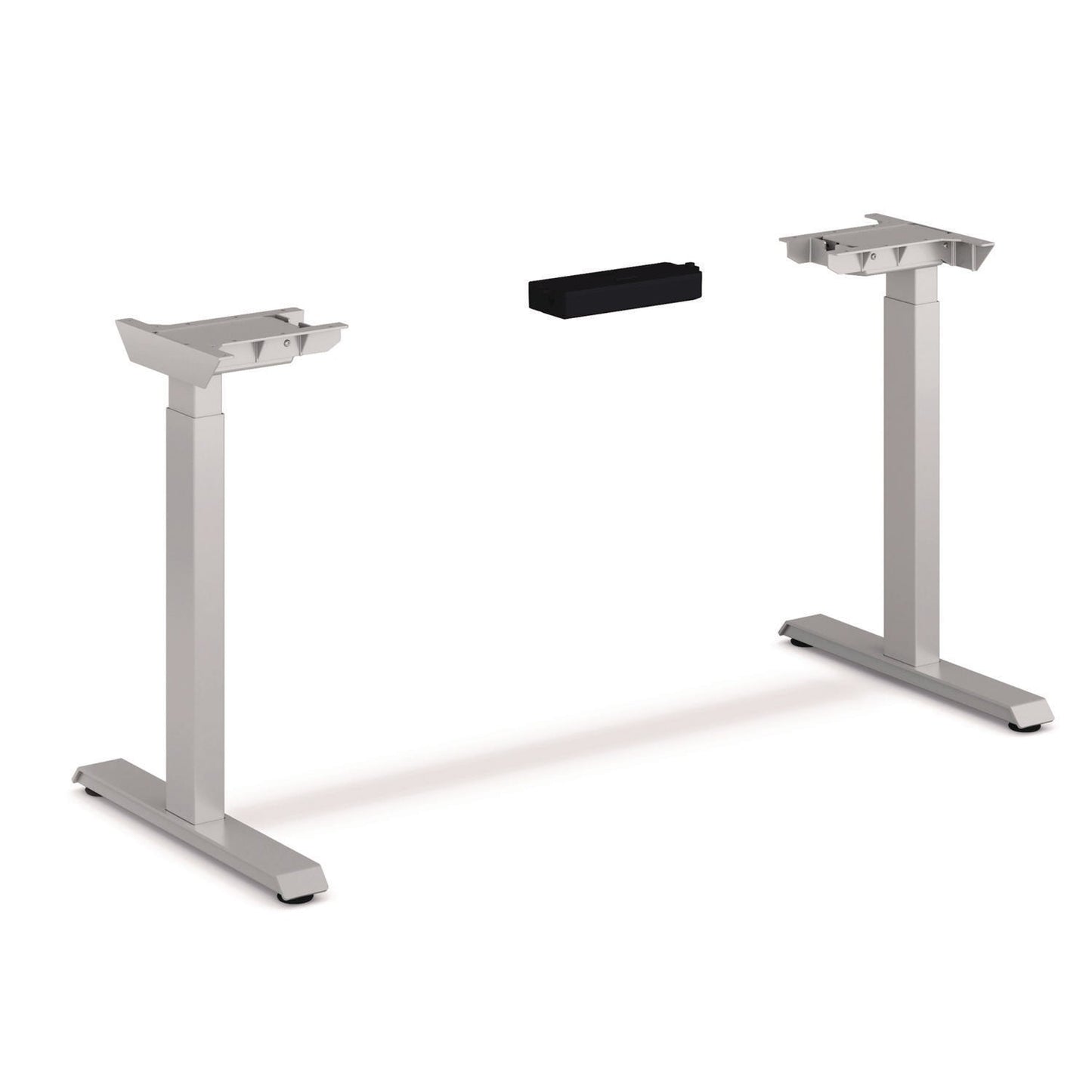 HON Mod Height Adjustable Desk Bundle, 60" x 30" x 27.5" to 46.75", Slate Teak/Silver (HONMOD052)