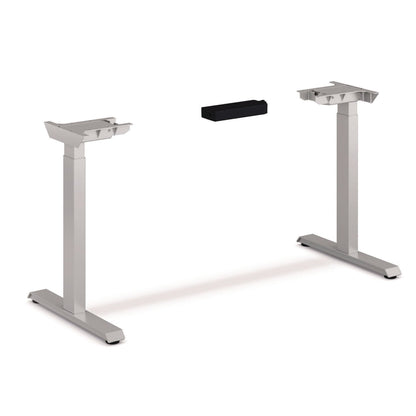 HON Mod Height Adjustable Desk Bundle, 60" x 30" x 27.5" to 46.75", Slate Teak/Silver (HONMOD052)