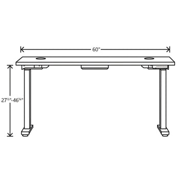 HON Mod Height Adjustable Desk Bundle, 60" x 30" x 27.5" to 47.75", Sepia Walnut/Silver (HONMOD053)