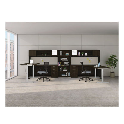 HON Mod Height Adjustable Desk Bundle, 60" x 30" x 27.5" to 46.75", Java Oak/Silver (HONMOD056)