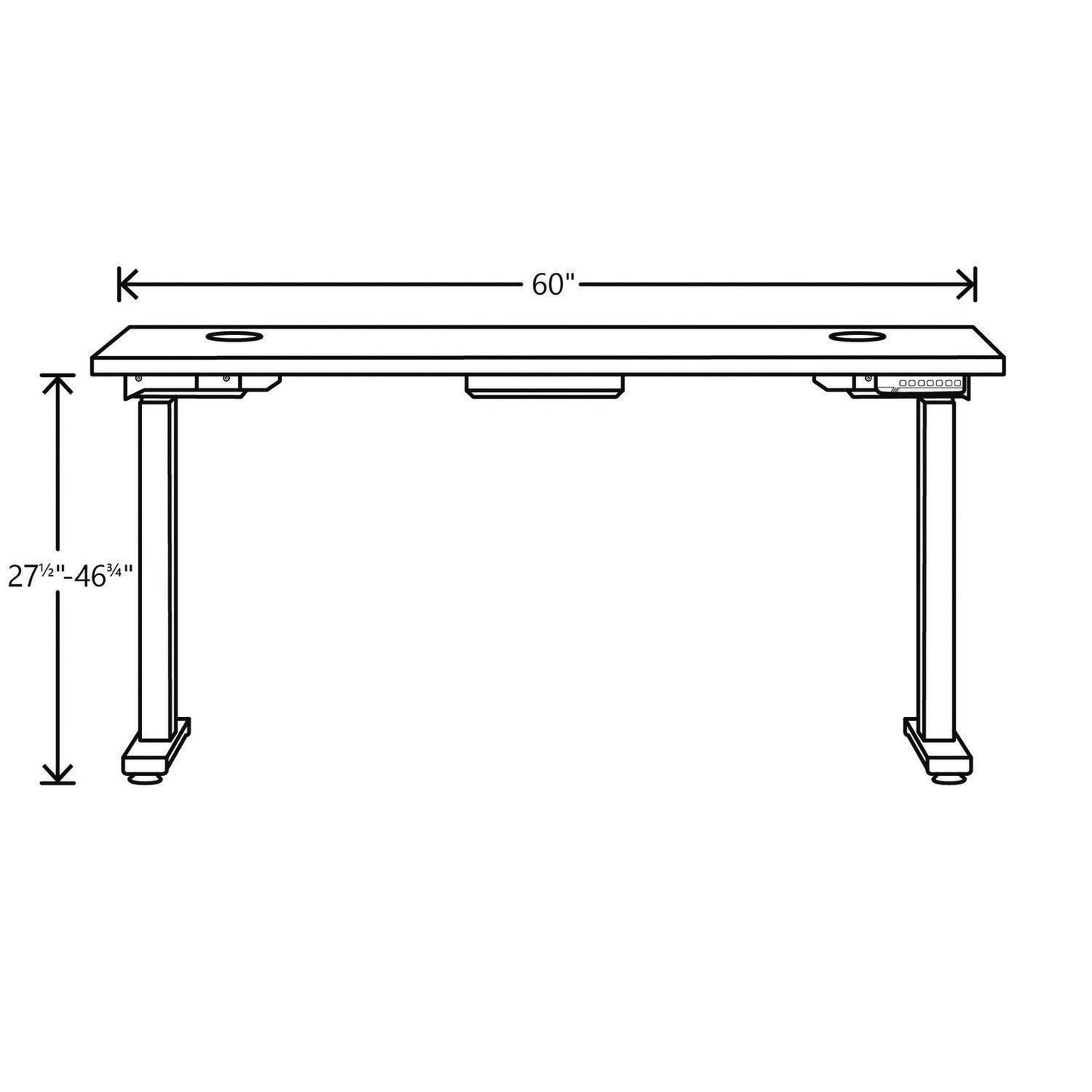 HON Mod Height Adjustable Desk Bundle, 60" x 30" x 27.5" to 46.75", Java Oak/Silver (HONMOD056)