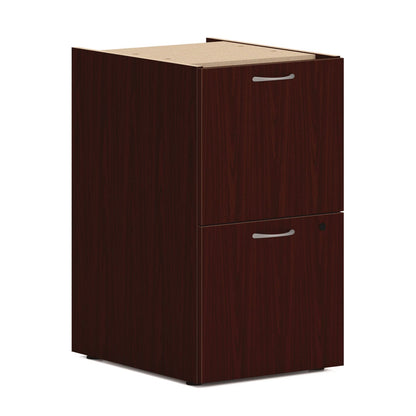 HON Mod L-Station Double Pedestal Desk Bundle, 66" x 72" x 29", Traditional Mahogany (HONMOD073)