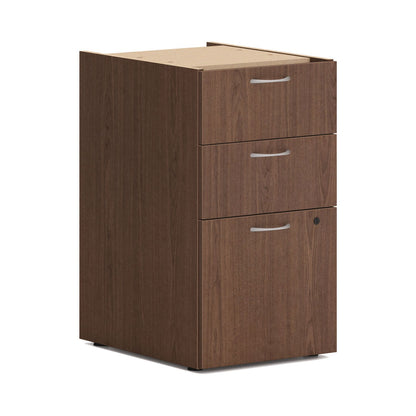 HON Mod L-Station Double Pedestal Desk Bundle, 66" x 72" x 29", Sepia Walnut (HONMOD074)