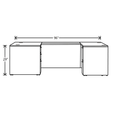 HON Mod U-Station Bundle, 66" x 96" x 29", Traditional Mahogany (HONMOD078)