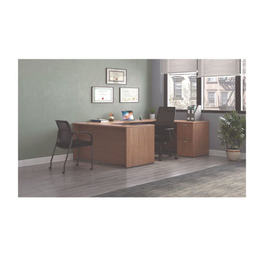 HON Mod U-Station Bundle, 66" x 96" x 29", Sepia Walnut (HONMOD079)