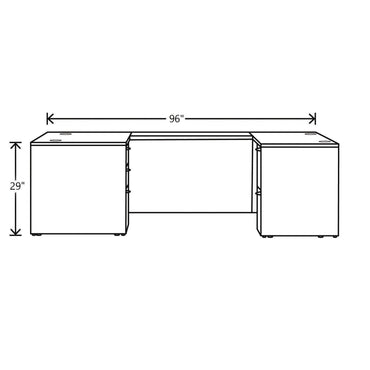 HON Mod U-Station Bundle, 66" x 96" x 29", Java Oak (HONMOD081)
