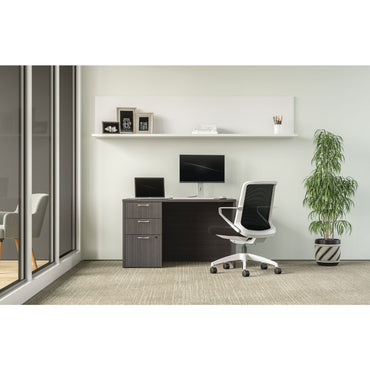 HON Mod Single Pedestal Desk Bundle, 48" x 30" x 29", Slate Teak (HONMOD172)