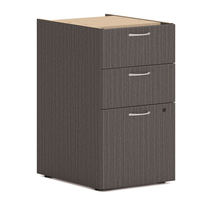 HON Mod L-Station Double Pedestal Desk Bundle, 60" x 72" x 29", Slate Teak (HONMOD187)