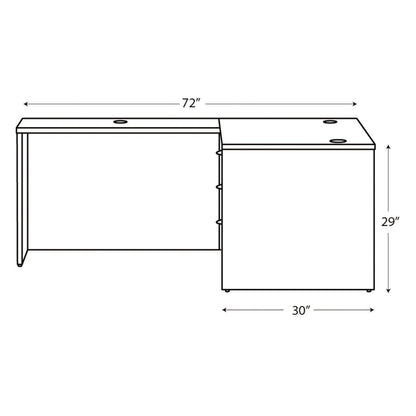 HON Mod L-Station Single Pedestal Desk Bundle, 60" x 72" x 29", Slate Teak (HONMOD192)
