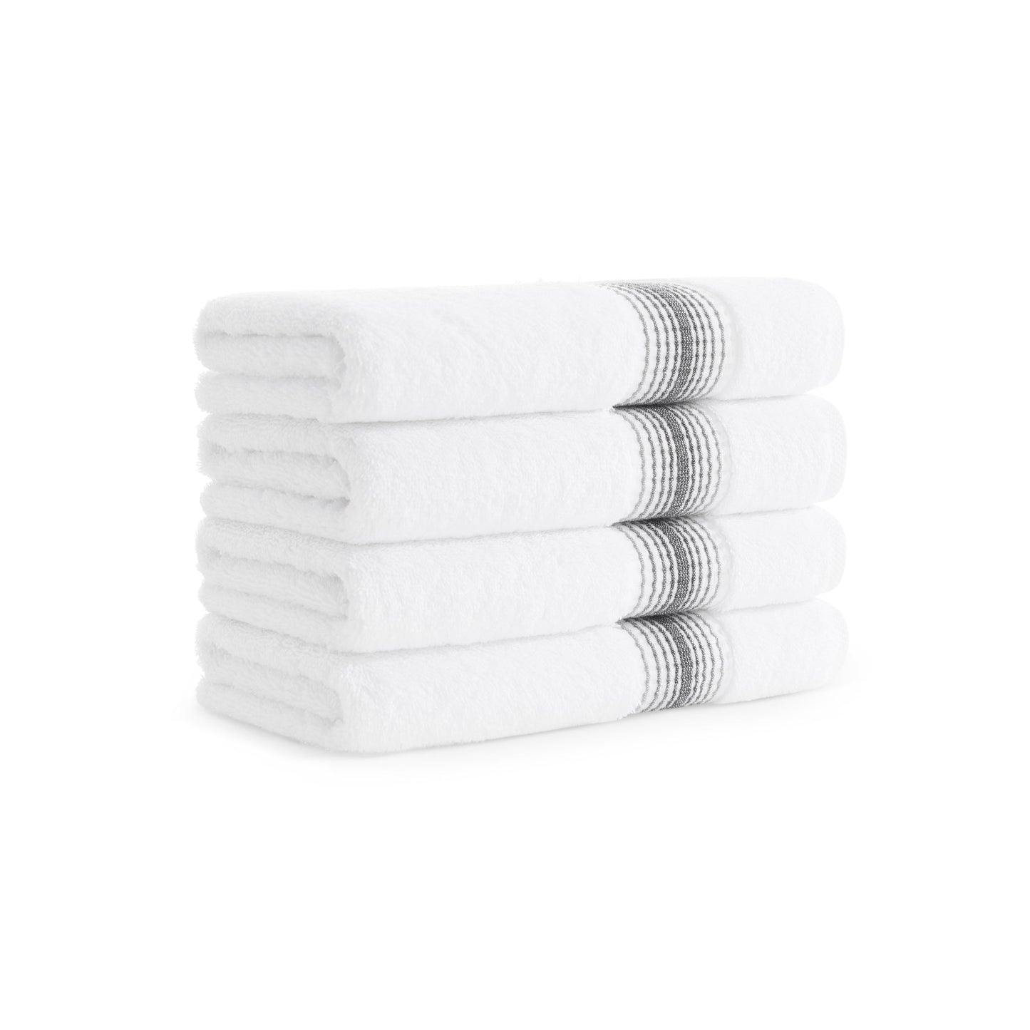 Aston & Arden Turkish Striped Hand Towel 18x32 Pewter (4/Pack) (PNP-HT-STT1832-54PTR)