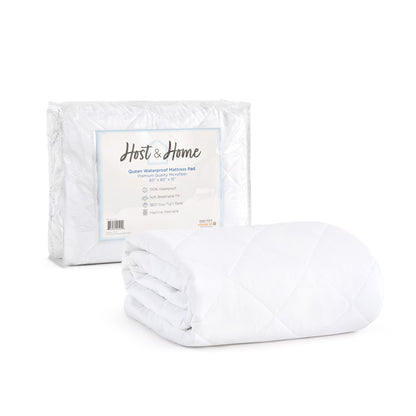 Arkwright Home Host & Home Classic Waterproof Mattress Pad, Deep Pockets, Soft Polyester Microfiber Bed Protector Cover, White (P-MP-CLWP-TWXL)