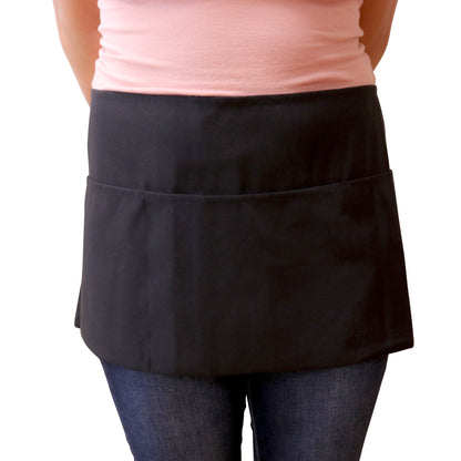 Hospeco® Mariposa Waist Apron 26x12 Black, Case of 48 (HOSWAISTAPRON-BLK-CS)
