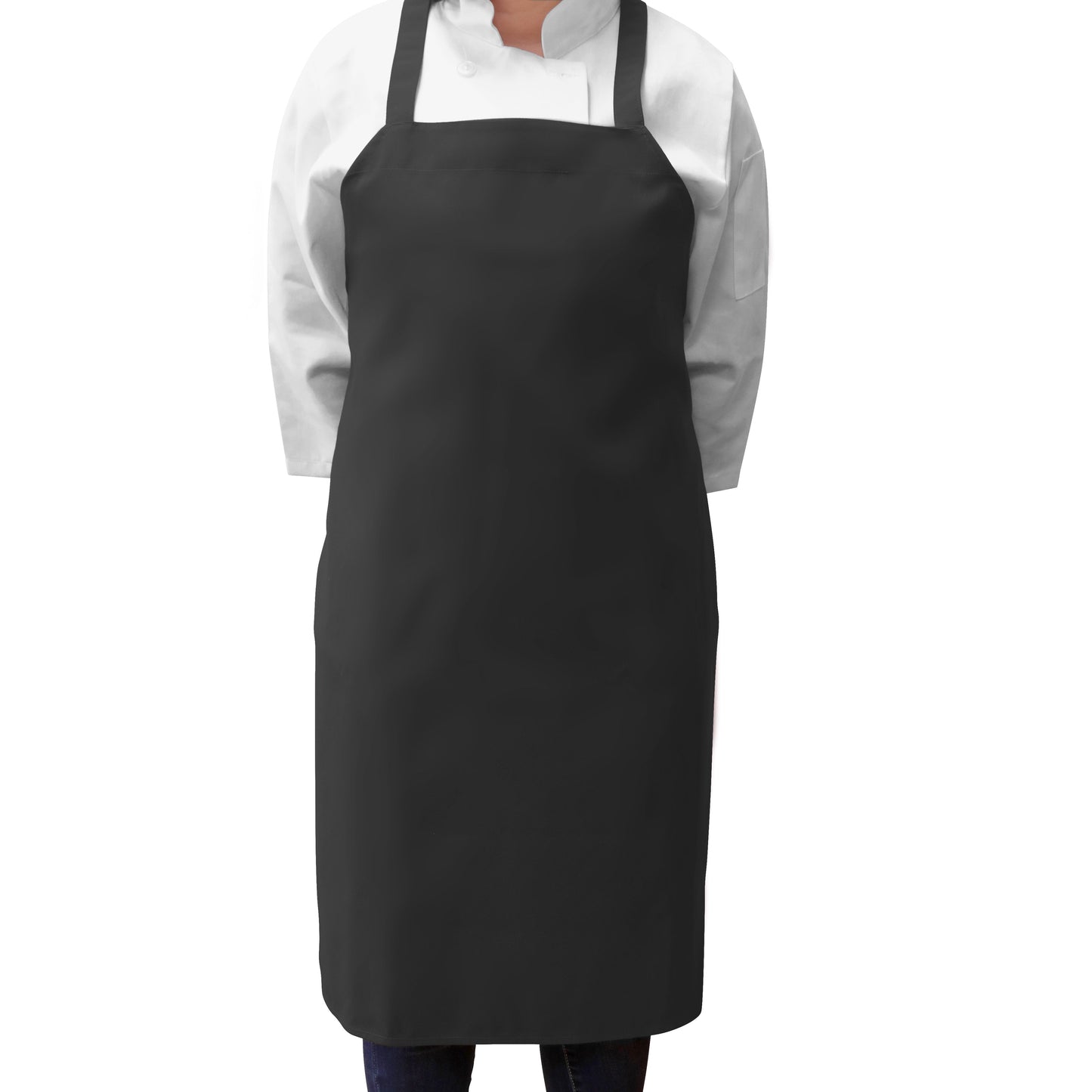 Hospeco® Mariposa Bib Apron 33x30 Black, Case of 48 (HOSAPRN-B-SPUN-CS)