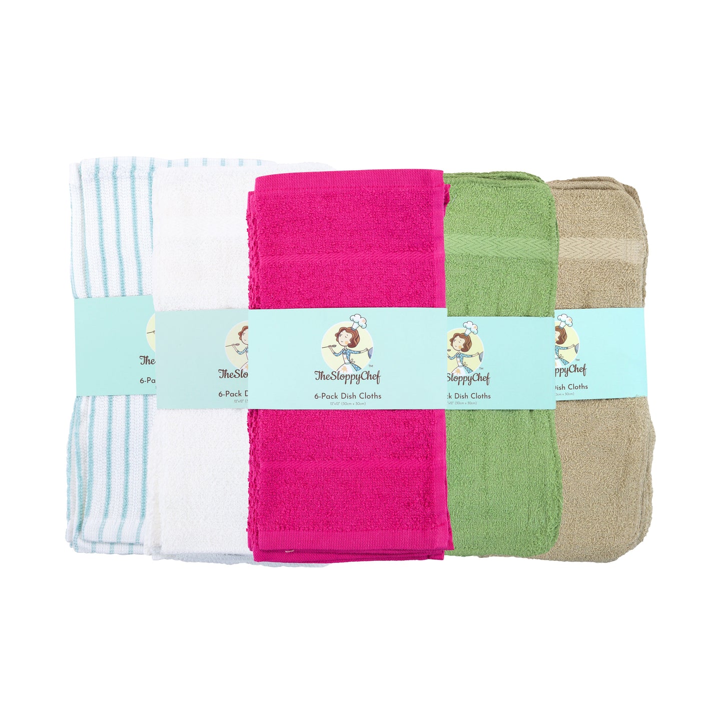 Arkwright Home® Sloppy Chef Utility Kitchen Towel Assortment 16x19, 4 Pack, Case of 48 Packs (BARMOP-4PK-CS)