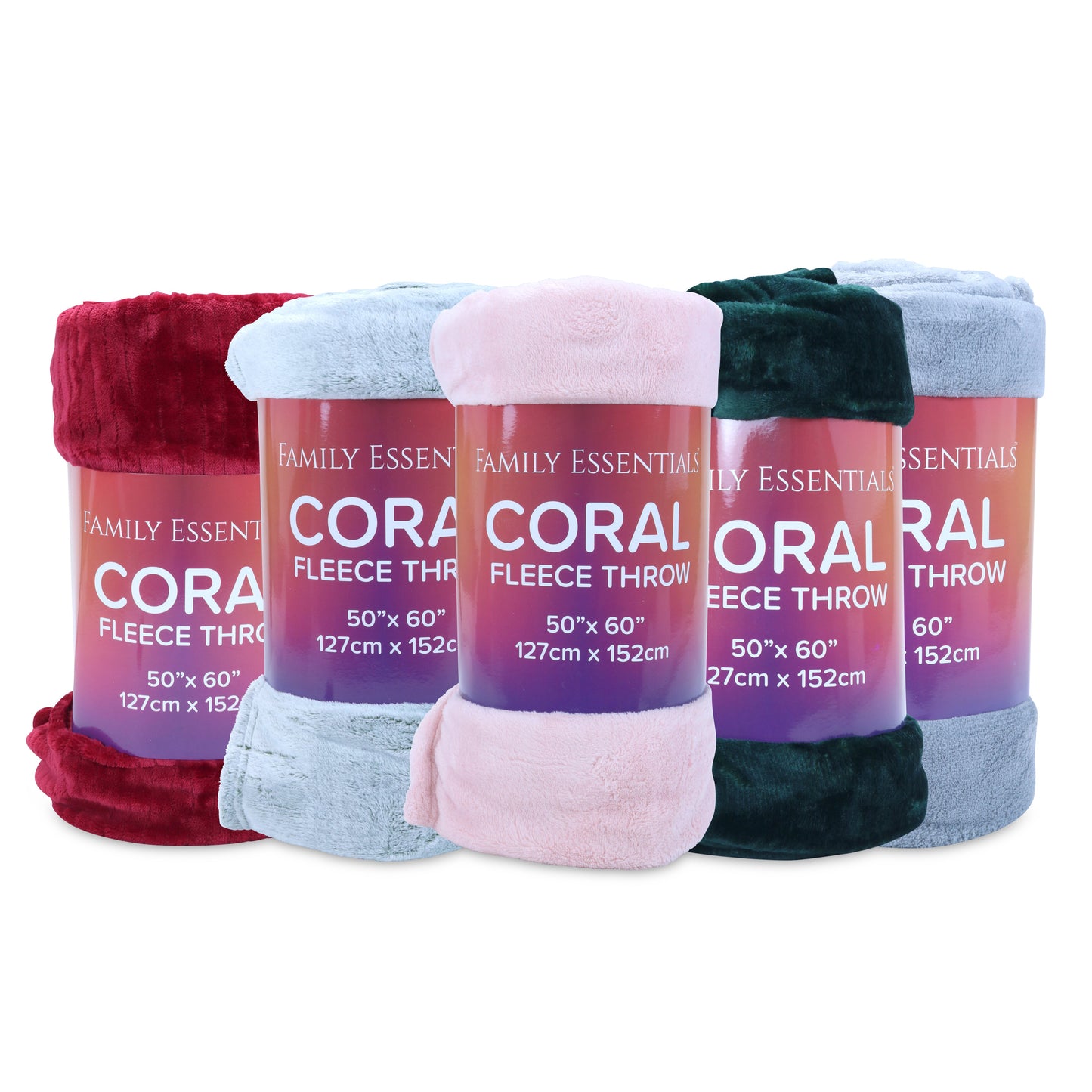 Arkwright Home® Family Essentials Coral Fleece Throw 50x60 Assorted, 12/Case (FLEECE-CORAL50X60-CS)