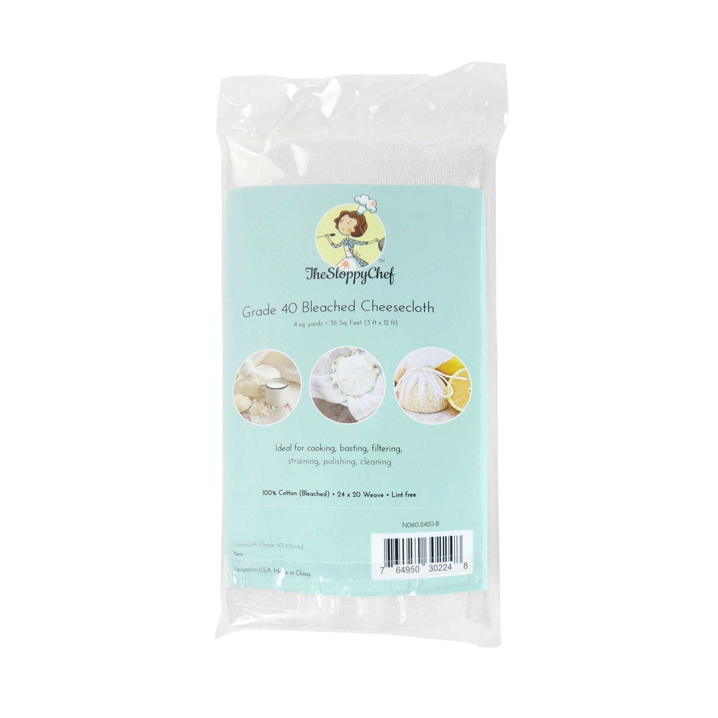 Arkwright Home® Sloppy Chef Cheesecloth Bag, Bleached, Grade 40, 24x20 (N060-2420-B-CS)
