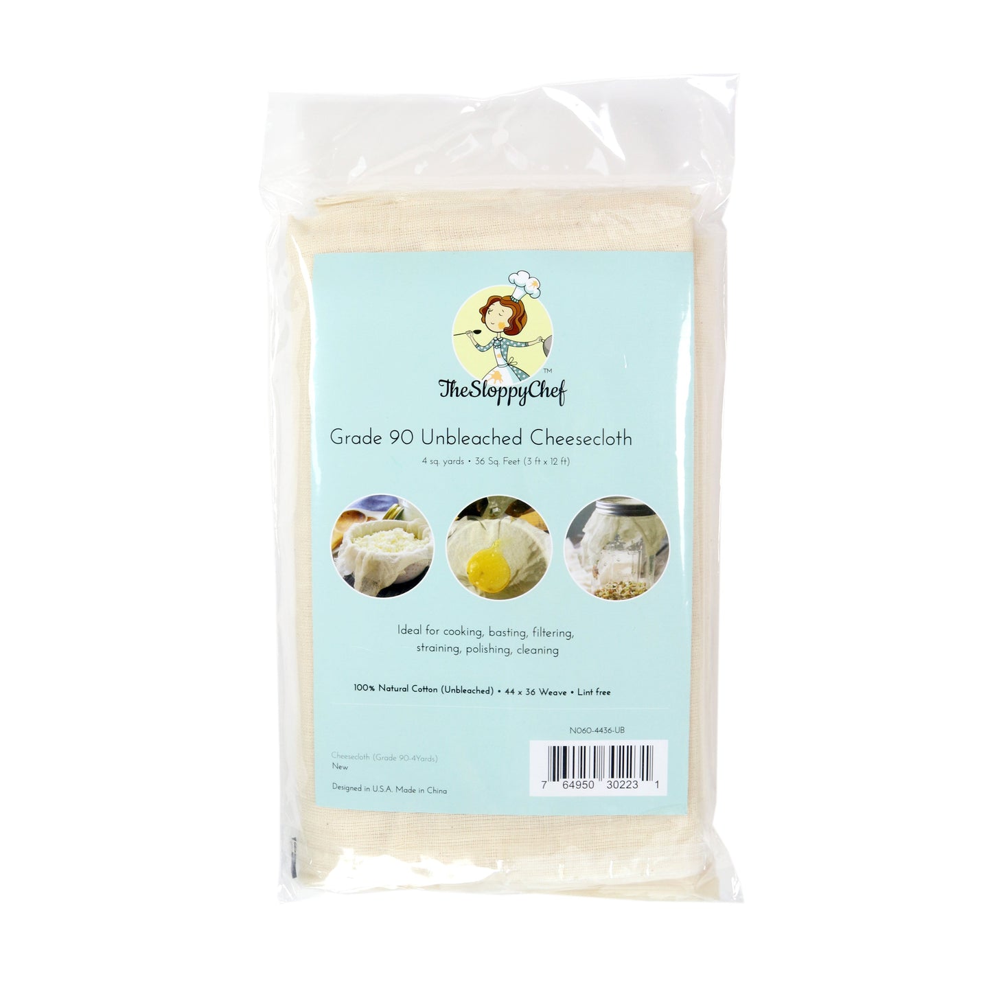 Sloppy Chef Cheesecloth Bag Unbleached Grade 90 (1Bag) (P-N060-4436-UB)