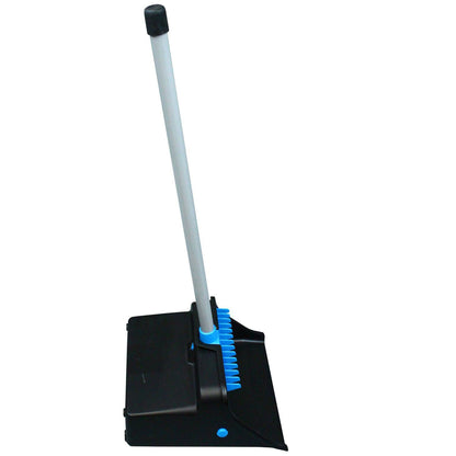 Impact LobbyMaster Plastic Dust Pan, 11.72" Wide, 31" PVC Handle, Blue/Black (IMPT001301)
