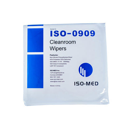 Iso-Med Cleanroom Wipe 9x9 Non-Woven Polycel Wiper, Bag of 300 (HOSISO-0909)