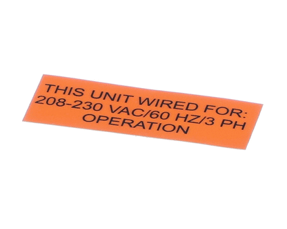 Jackson 09905-004-40-11 Decal 208-230/60/3 Operation (JAC09905-004-40-11)