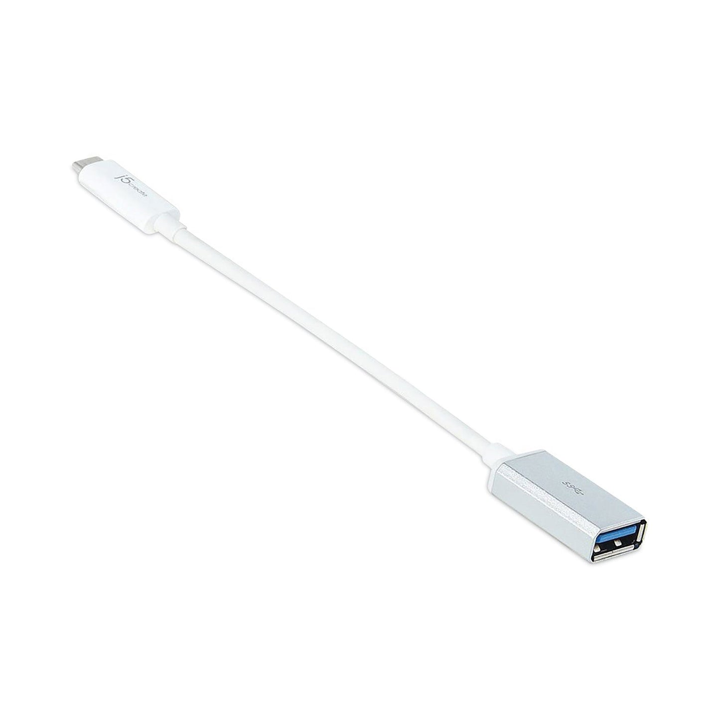J5 Create USB-C to USB Adapter, 4", Silver/White (JCRJUCX05US)