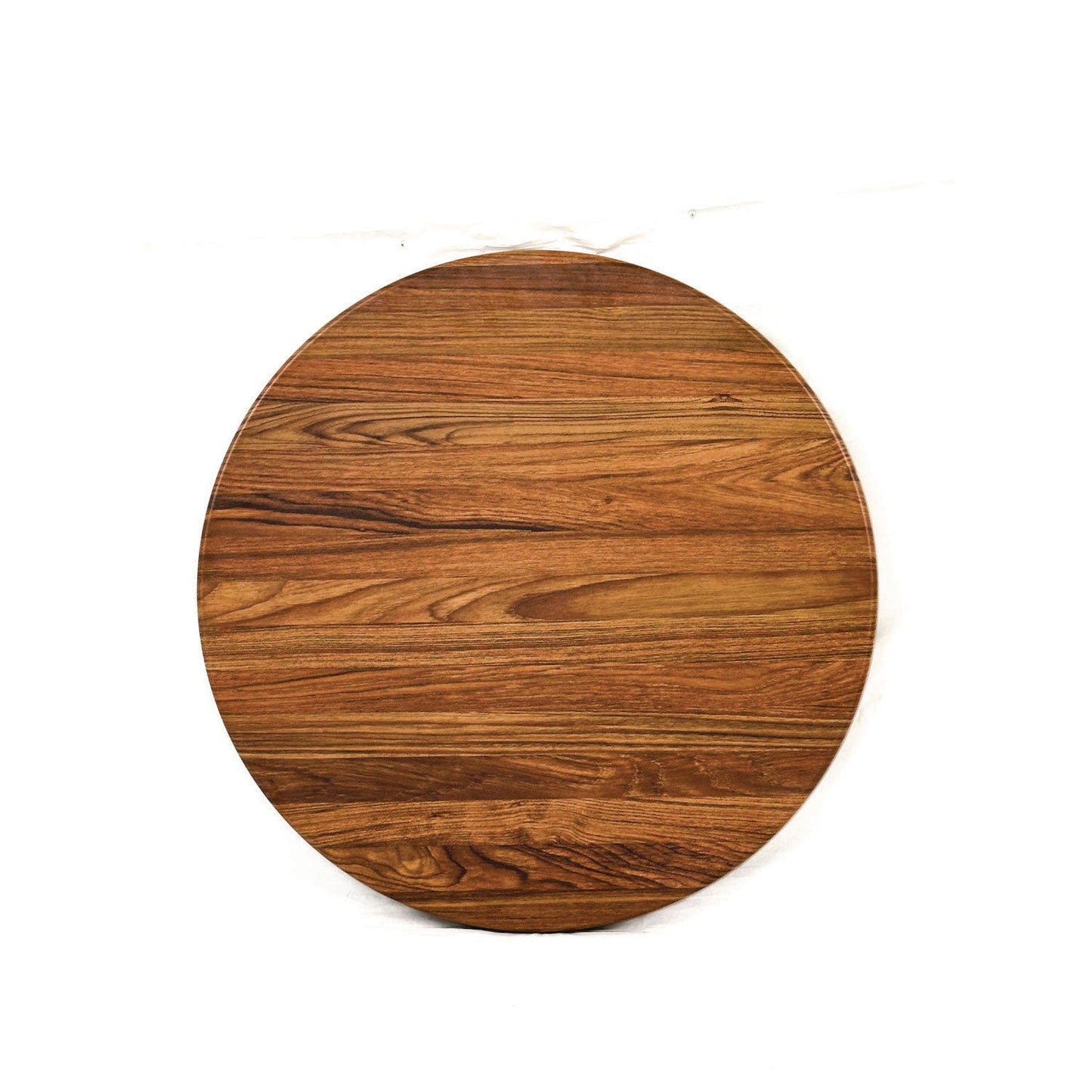 JMC Furniture Topalit Tables, Round, 24" dia x 44"h, Teak Top, Black Iron Base/Legs (JMC106P24R8)