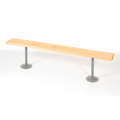 Global Industrial Locker Room Bench, Hardwood With Steel Tube Pedestal Legs, 60 x 9-1/2 x 17 (WB493702)