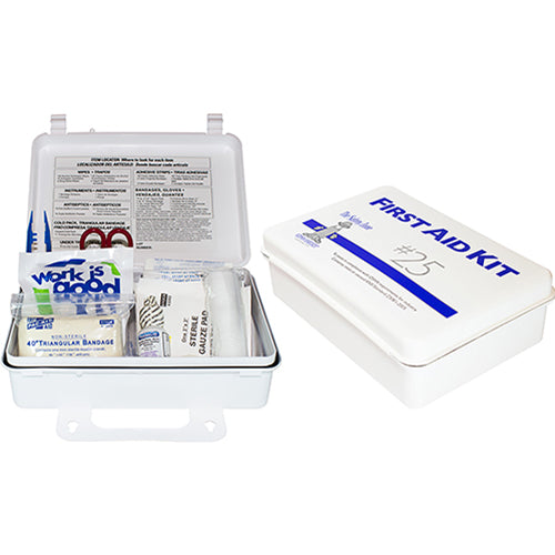Safety Zone® 25 Person Plastic First Aid Kit w/ Eyewash (SZNK-FAK-25-P)