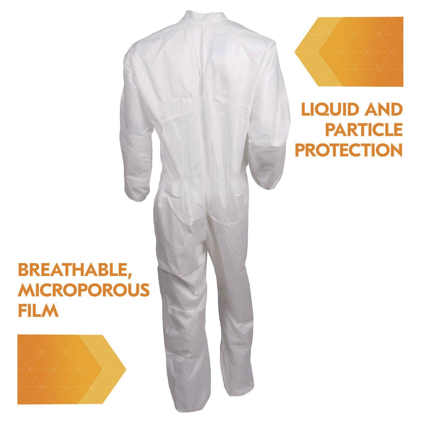 KleenGuard A30 Breathable Splash and Particle Protection Coveralls, 3X-Large, White, 21/Carton (KCC46006)