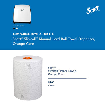 Scott Slimroll Manual Towel Dispenser, 12.65 x 13.02 x 7.18, White (KCC47091)