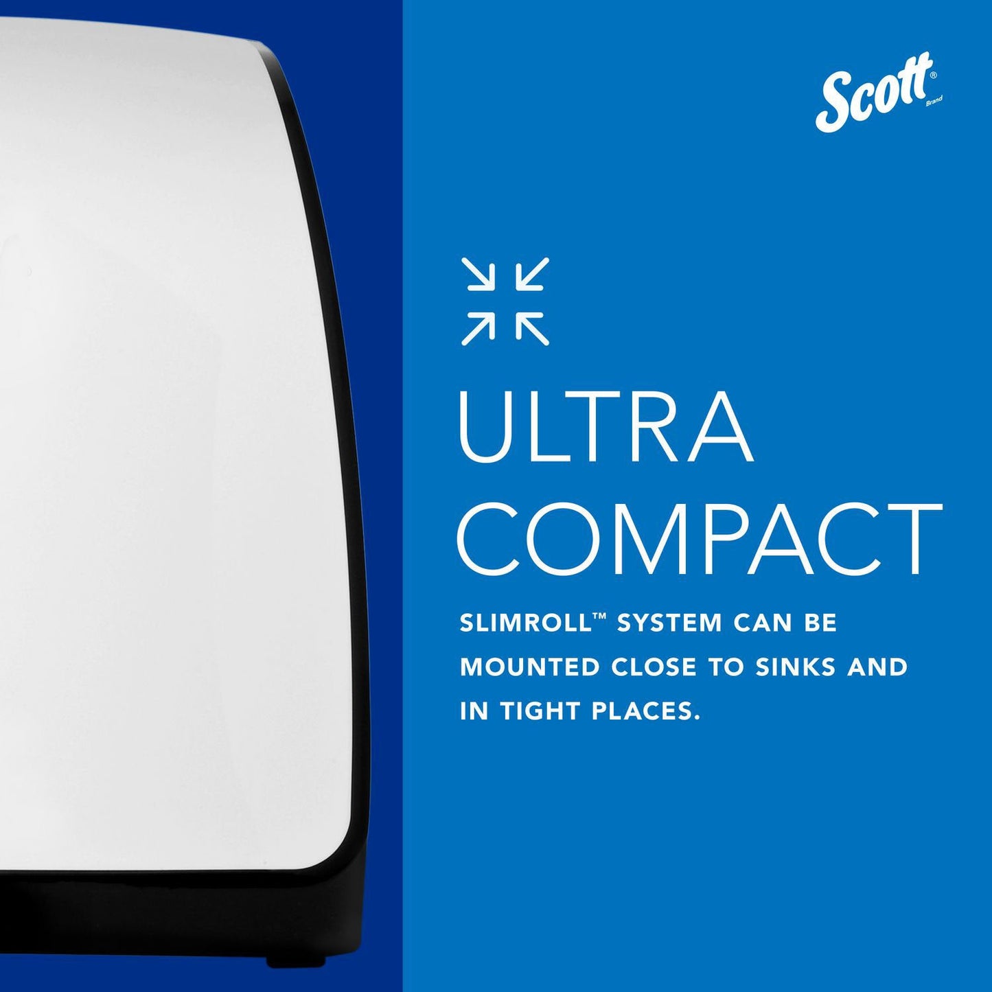 Scott Slimroll Manual Towel Dispenser, 12.65 x 13.02 x 7.18, White (KCC47091)