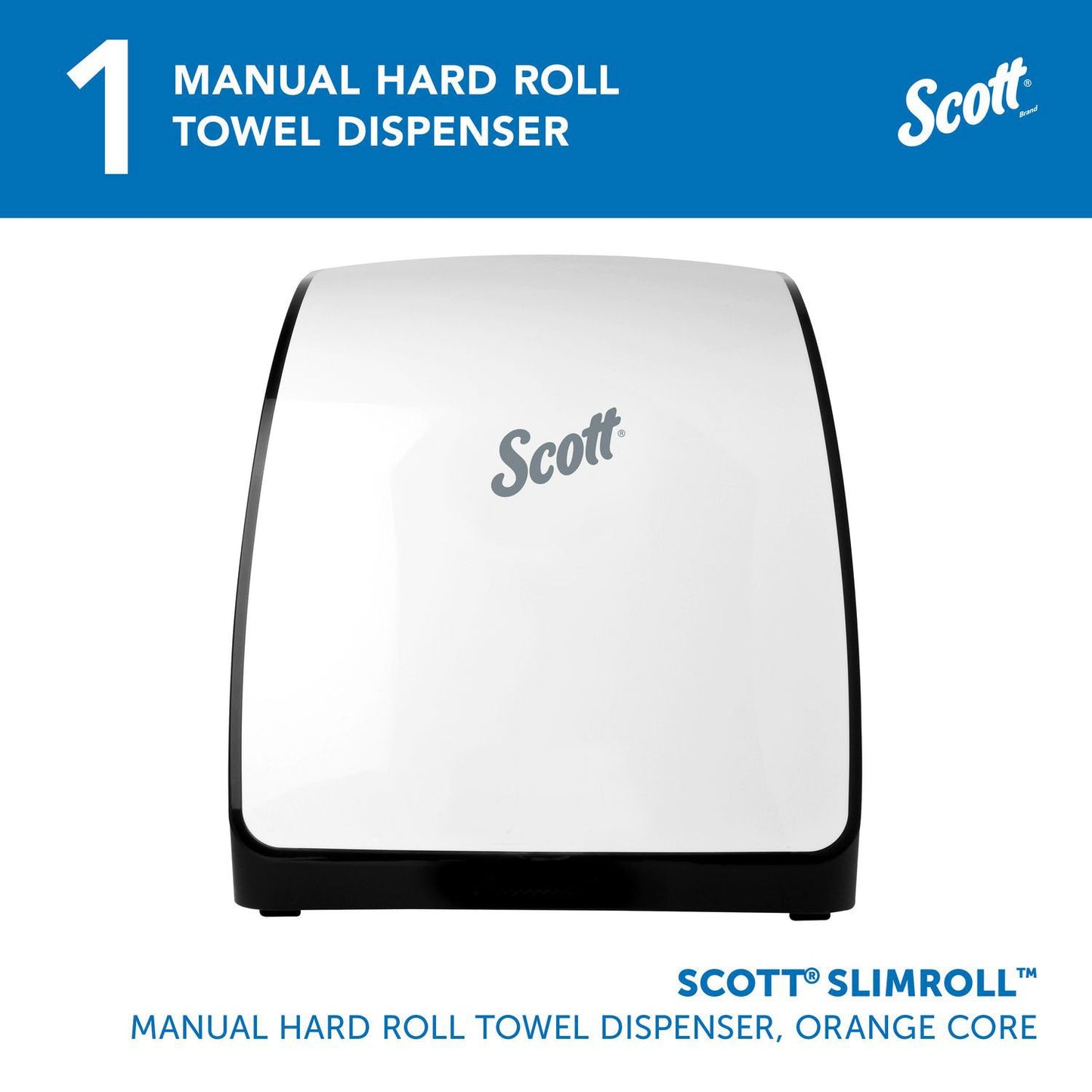 Scott Slimroll Manual Towel Dispenser, 12.65 x 13.02 x 7.18, White (KCC47091)