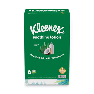 Kleenex Lotion Facial Tissue, 3-Ply, White, 110 Sheets/Box, 6 Boxes/Pack (KCC51758)
