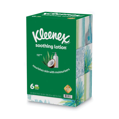 Kleenex Lotion Facial Tissue, 3-Ply, White, 110 Sheets/Box, 6 Boxes/Pack (KCC51758)