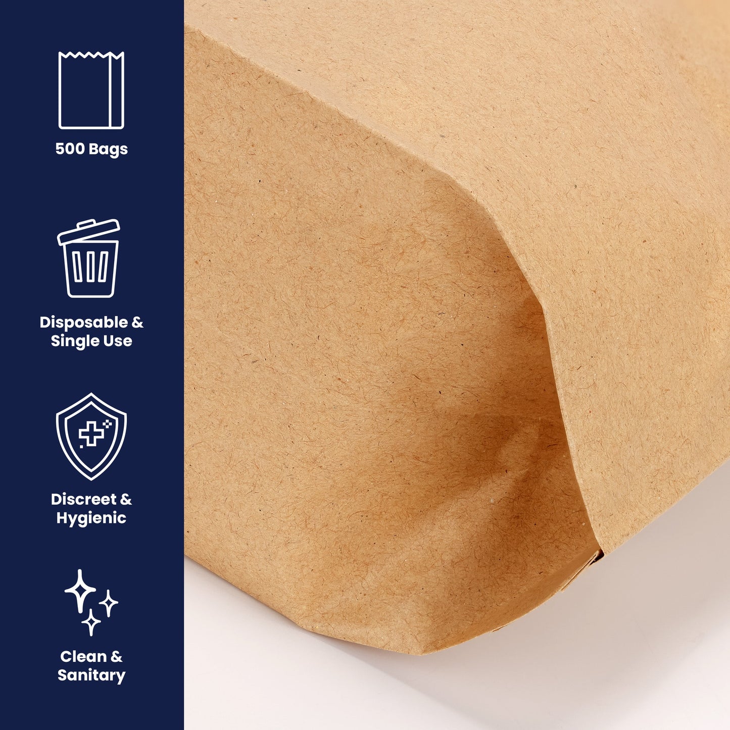Hospeco® Health Gards® Menstrual Care Receptacle Liners, Brown, 7.5x10.5x3, 500/Case (HOSKL)