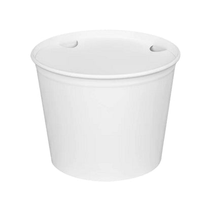 Karat Food Bucket with Lid, 85 oz, 7.36" Dai x 6"h, White, Paper, 180/Carton (KRTCFB85WBNDL)
