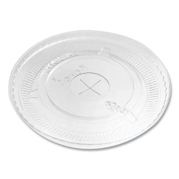 Karat PET Lids, Flat with Straw Slot, Fits 32 oz Cold Cups, Clear 500/Carton (KRTCKC107TS)