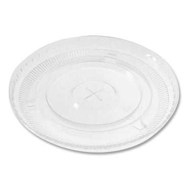 Karat PET Lids, Flat with Straw Slot, Fits 12 oz to 24 oz Cold Cups, Clear, 1,000/Carton (KRTCKC626TS)