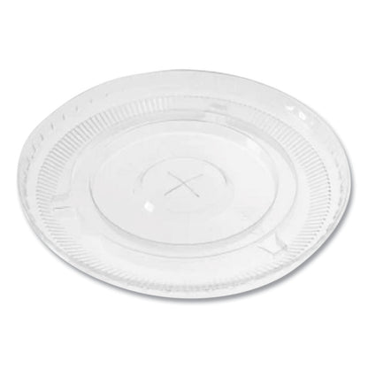 Karat PET Lids, Flat with Straw Slot, Fits 12 oz to 24 oz Cold Cups, Clear, 1,000/Carton (KRTCKC626TS)