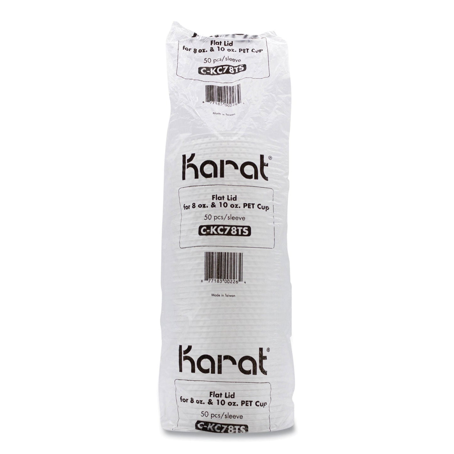Karat PET Lids, Fits 8 oz to 10 oz Cold Cups, X Straw Hole, Clear, 1,000/Carton (KRTCKC78TS)