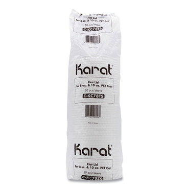 Karat PET Lids, Fits 8 oz to 10 oz Cold Cups, X Straw Hole, Clear, 1,000/Carton (KRTCKC78TS)